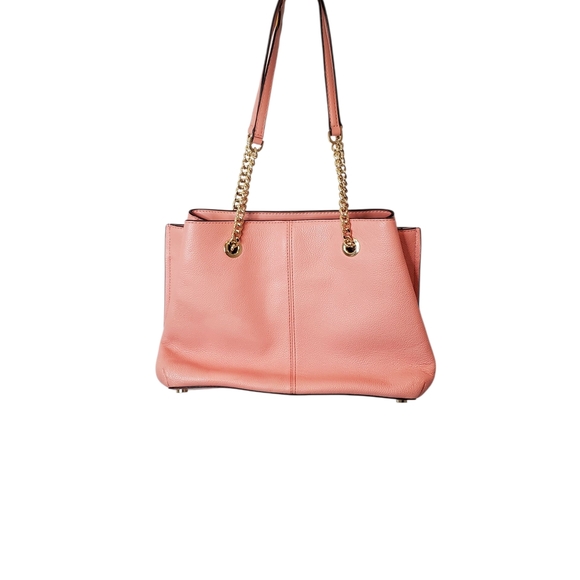 Michael Kors Coral Leather Tote Bag - Picture 3 of 12
